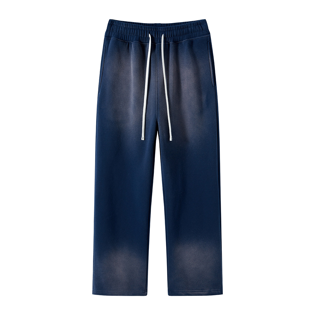 2024 otoño e invierno nuevos productos 360g pantalones de hombre desgastados teñidos en spray blanqueados lavados pantalones sueltos casuales para hombres y mujeres