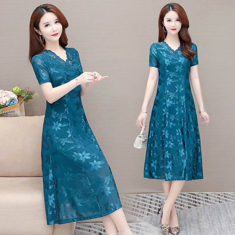 C2320 1410K VÁY ĐẦM LIỀN THÂN NỮ AIMTYQI LƯỚI MỎNG MÙA HÈ TRUNG NIÊN TRÔNG TRẺ HƠN TUỔI THỜI TRANG NỮ G04 SẢN PHẨM MỚI