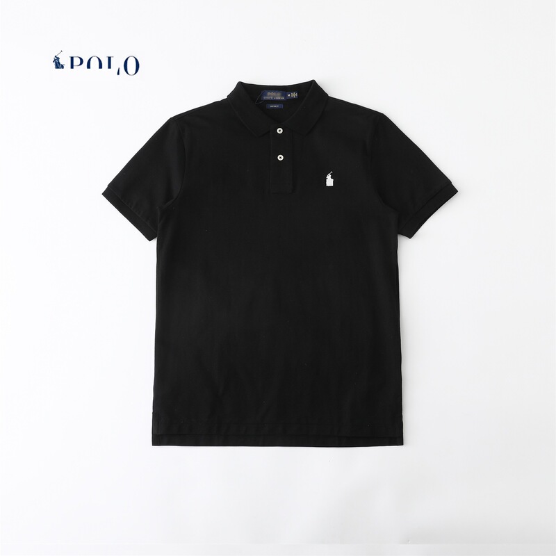Ralph Rl Cross-Border High-Quality Pony Embroidered Polo Shirt Short-Sleeved Men's Cotton Style Lapel Ralph Lauren Polo Shirt for Men