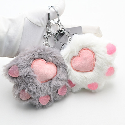 可爱软糖猫爪毛绒玩具钥匙扣公仔背包挂件玩偶商店娃娃货源|ms