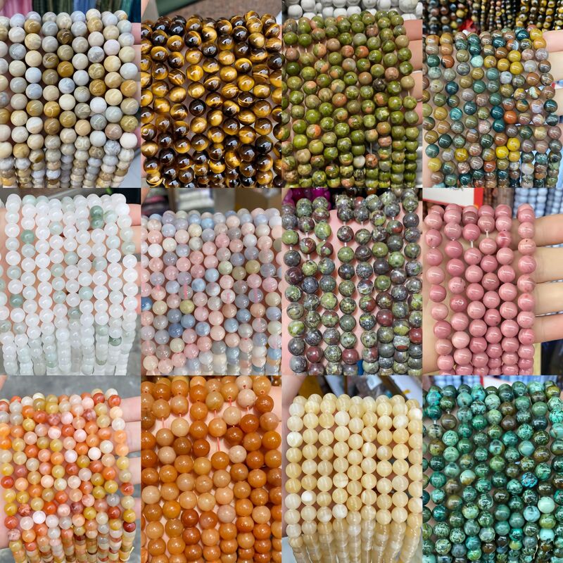 Natural Stone Loose Beads, Various Round Beads, DIY Handmade Bracelets, Semi-Finished Bracelets, Necklaces, Earrings, Jewelry Accessories Natural Stone Loose Beads, Various Round Beads, DIY Handmade Bracelets, Semi-Finished Bracelets, Necklaces, Earrings, Jewelry Accessories