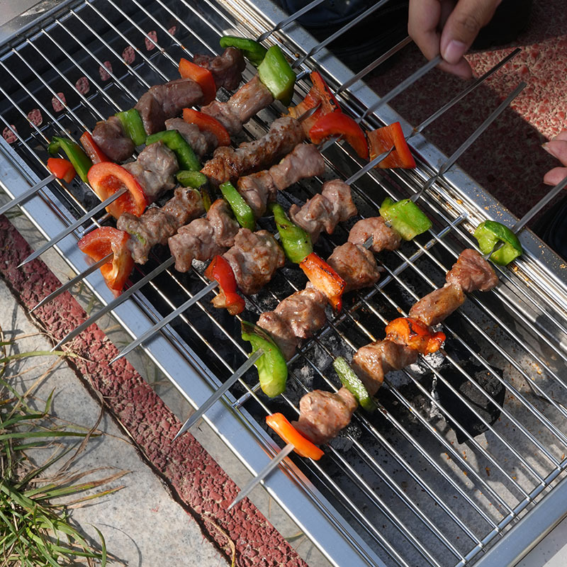 Grill de parrilla de acero inoxidable al aire libre portátil plegable patio grill de parrilla plegable