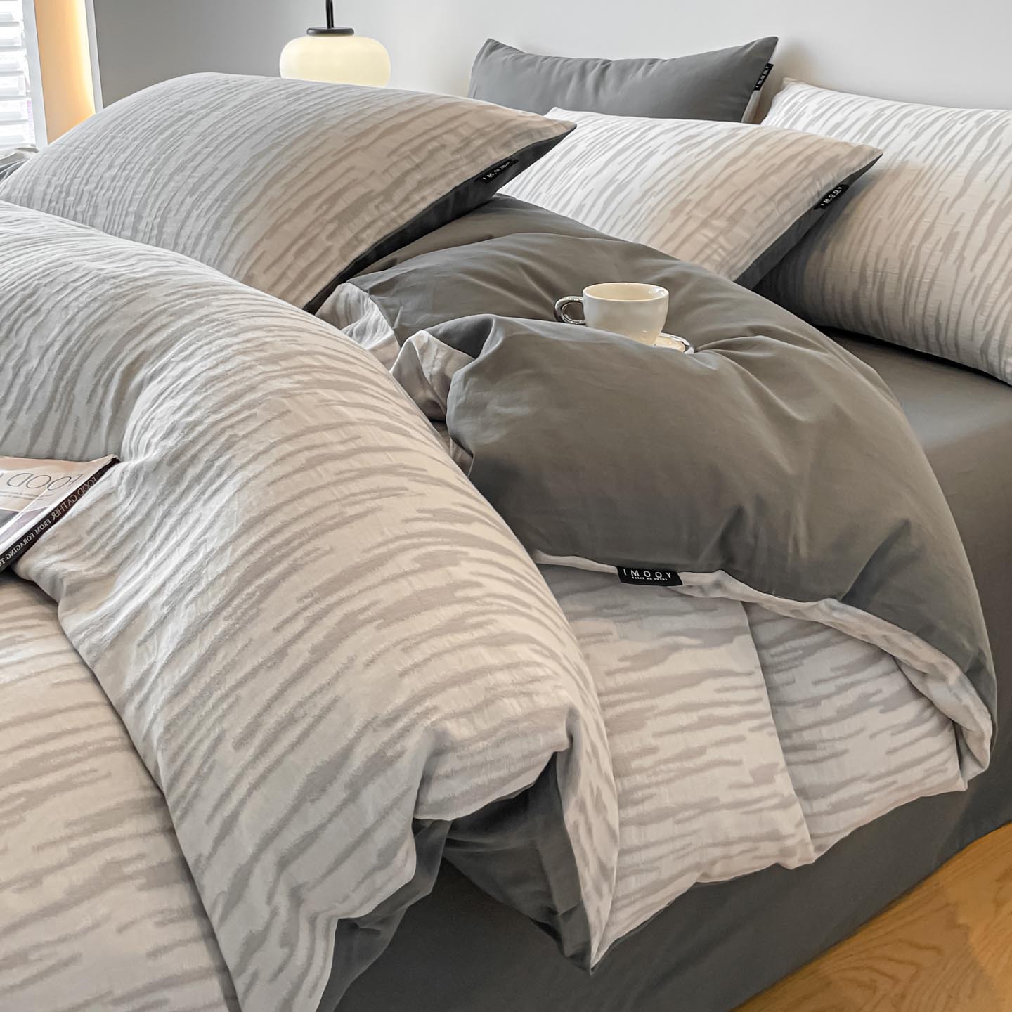 Bizhou-grey [cotton fabric, soft and skin-friendly]