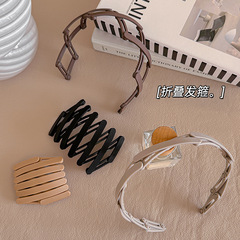簡約伸縮摺疊發箍女登山旅遊隨身帶發箍戶外百搭頭飾洗臉防滑發捆