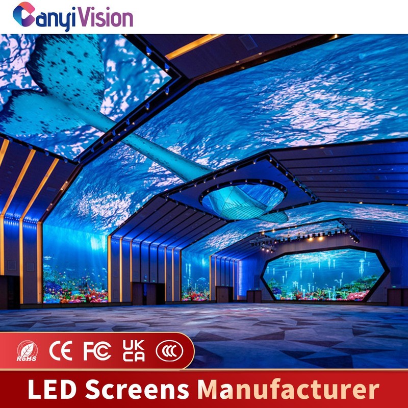 没入型 LED ディスプレイ バー KTV フルカラー屋内ホログラフィック裸眼 3D スタジオ背景壁スクリーン|undefined