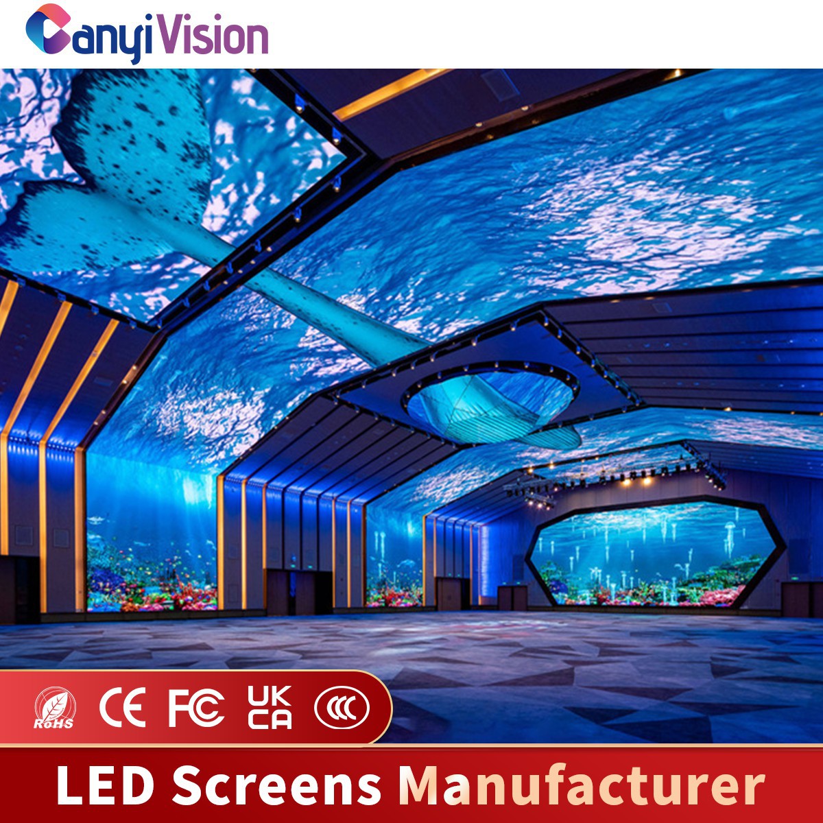 沉浸式led显示屏酒吧KTV全彩室内全息裸眼3D演播厅背景墙屏幕