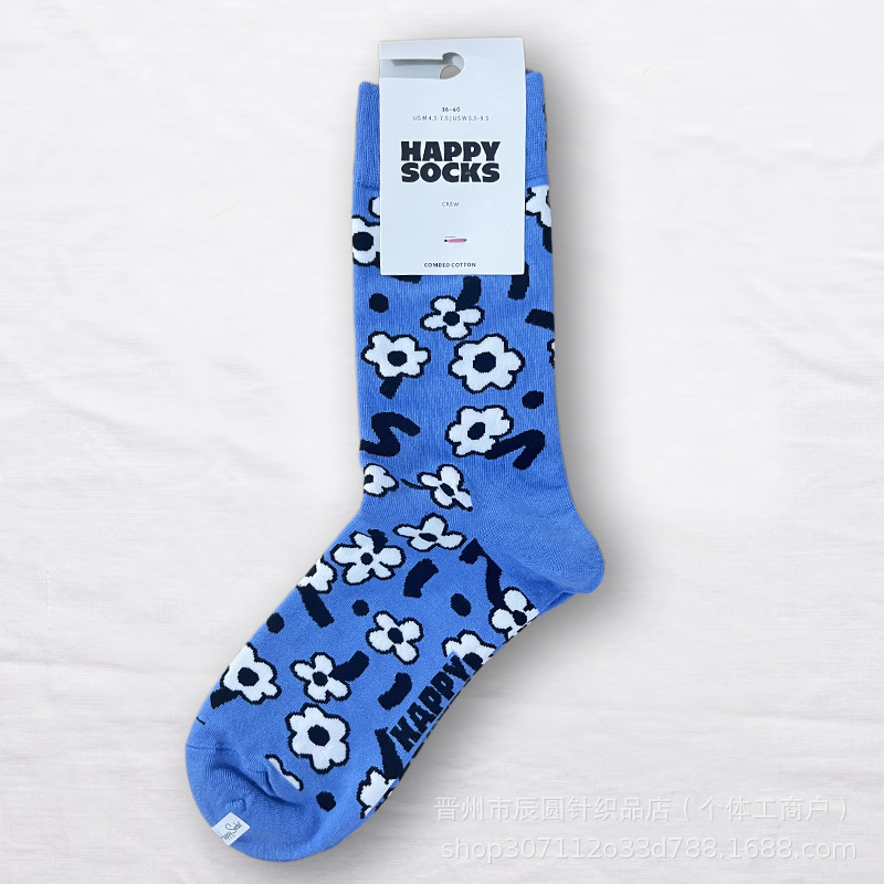 happysocks suecos calcetines de moda damas in-mode versátil animación calcetines de algodón de cintura alta al por mayor