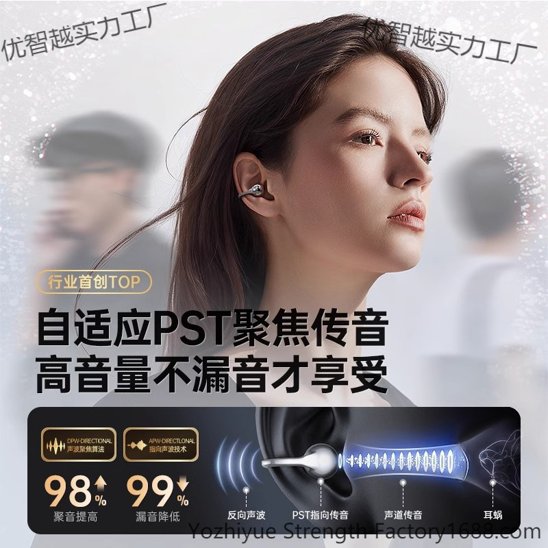 Jinyun 2025 新しい A8 気骨伝導 Bluetooth ヘッドセットワイヤレスイヤークリップスポーツ着用痛みなし|undefined