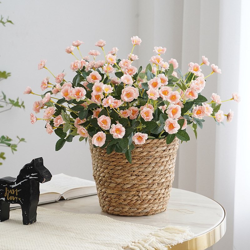 仿真薔薇把束小玫瑰花束 家居裝飾擺件拍照道具小月季花假花批發