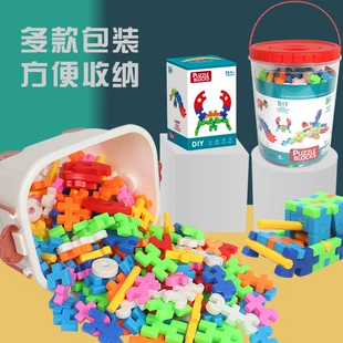Крупные сборные блоки DIY для детей развивающий конструктор с контейнером
