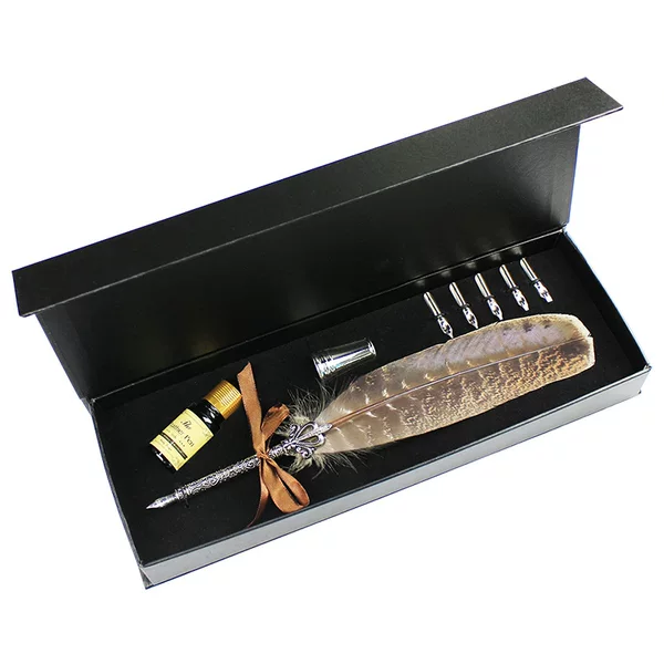 T14GA-S2 European-style British retro feather pen dipping pen Harry Potter pen gift box birthday gift set