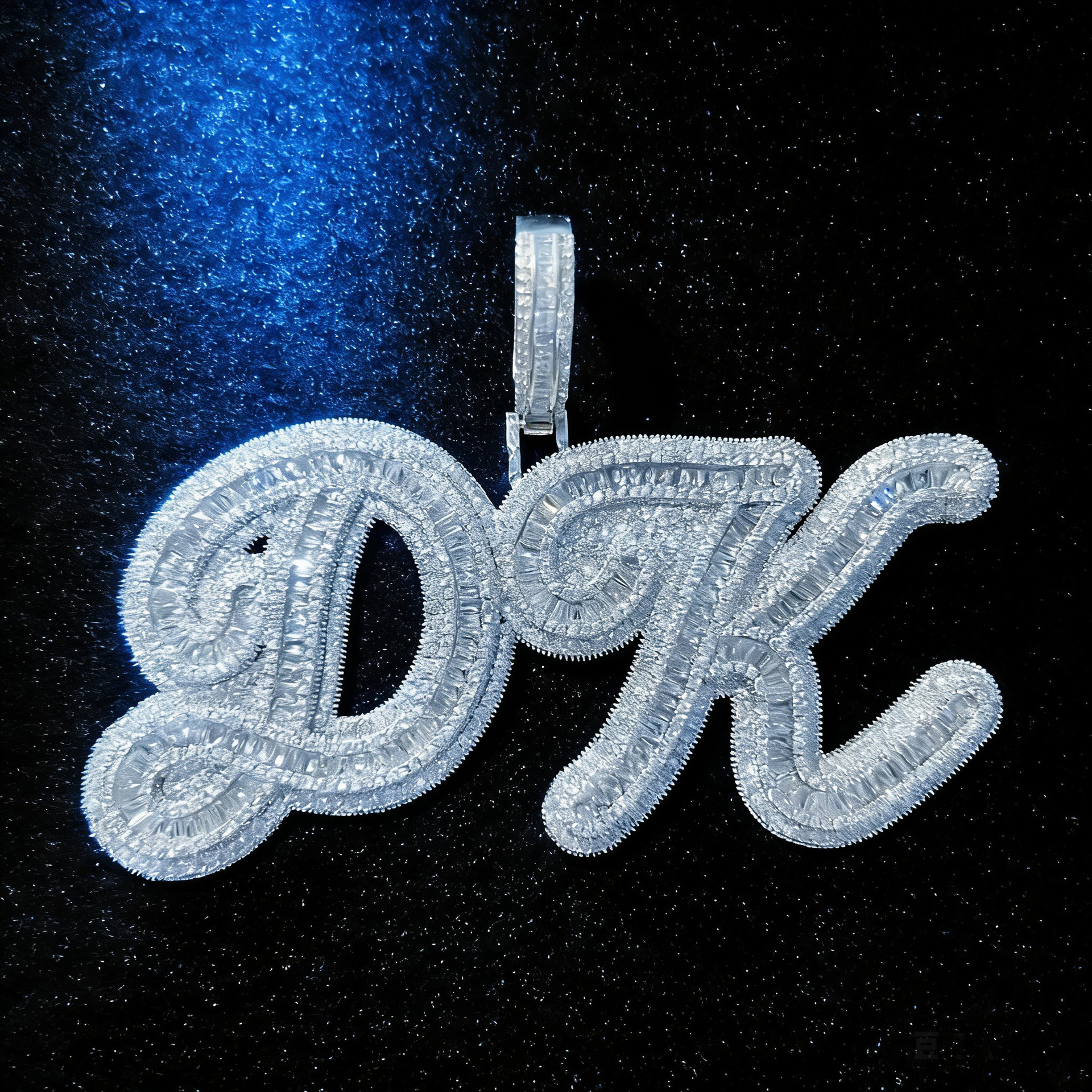 Hip hop europeo y americano hip hop nicho diseño collar de letras con diamantes ligero lujoso accesorios frescos personalizados colgante de empalme