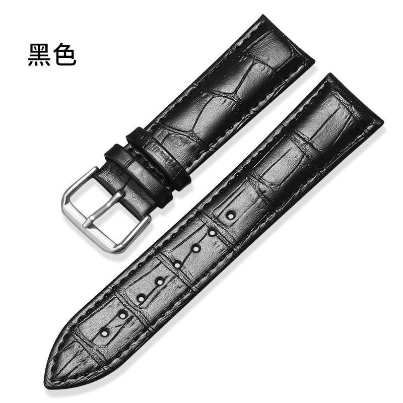 Watch Strap (Huawei Samsung Apple) genuine leather, crocodile & bamboo print, 12–24 mm widths