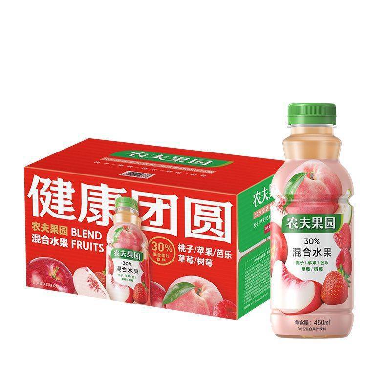 农夫山泉农夫果园混合果蔬水果汁大瓶桃子凤梨苹果橙汁整箱饮料