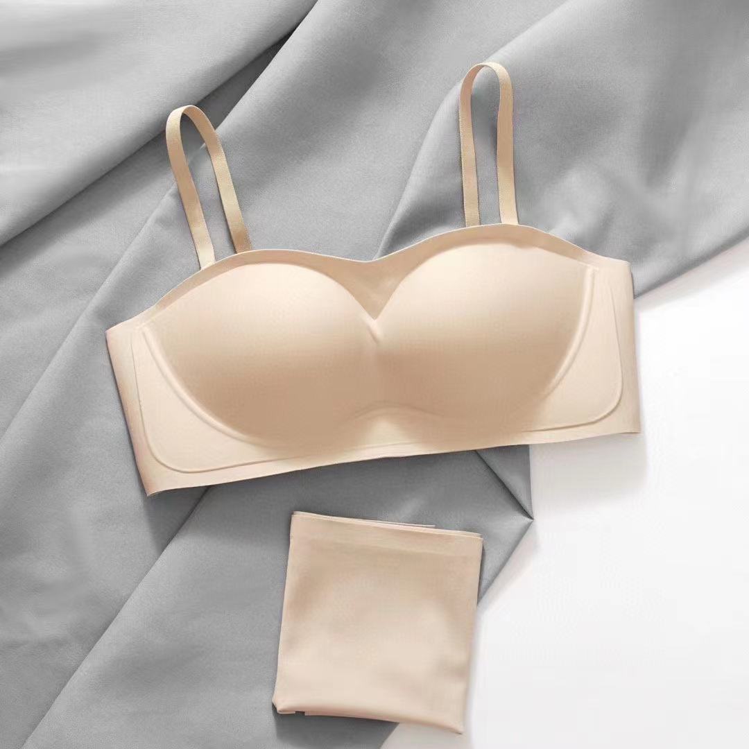 3961 jelly tube Top anti-exposición envuelto en el pecho ropa interior sin tirantes inalámbrico para mujer boda sujetador invisible verano