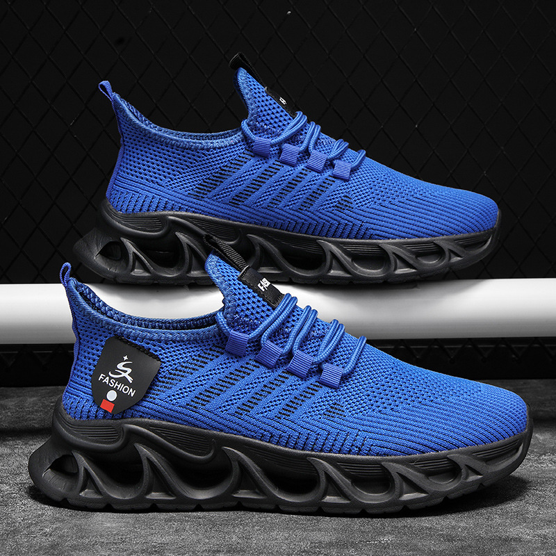 Cross-Border Large Size Summer New Mesh Shoes, Fashionable Men's Sports Shoes, Trendy Breathable Fly-Knit Shoes, Personalized Casual Shoes