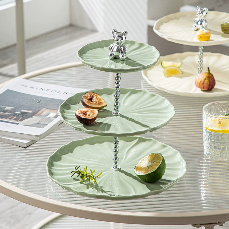 Легкий экстравагантный гальванический стержень двухслойный трехслойный торт Десерт тарелка с фруктами