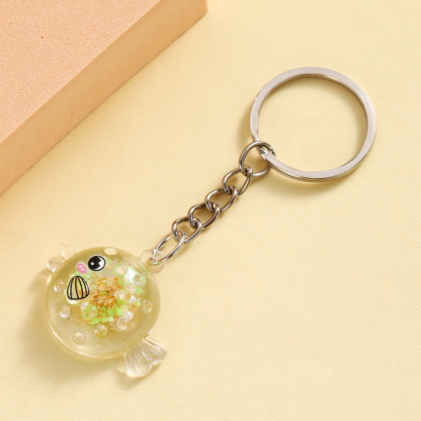 9g Weight Keychain Classification 1 Piece Quantity Daily Occasion Resin Material Fish Pattern Unisex Gender Cute Style 1 Piece Cute Fish Resin Unisex Keychain 4