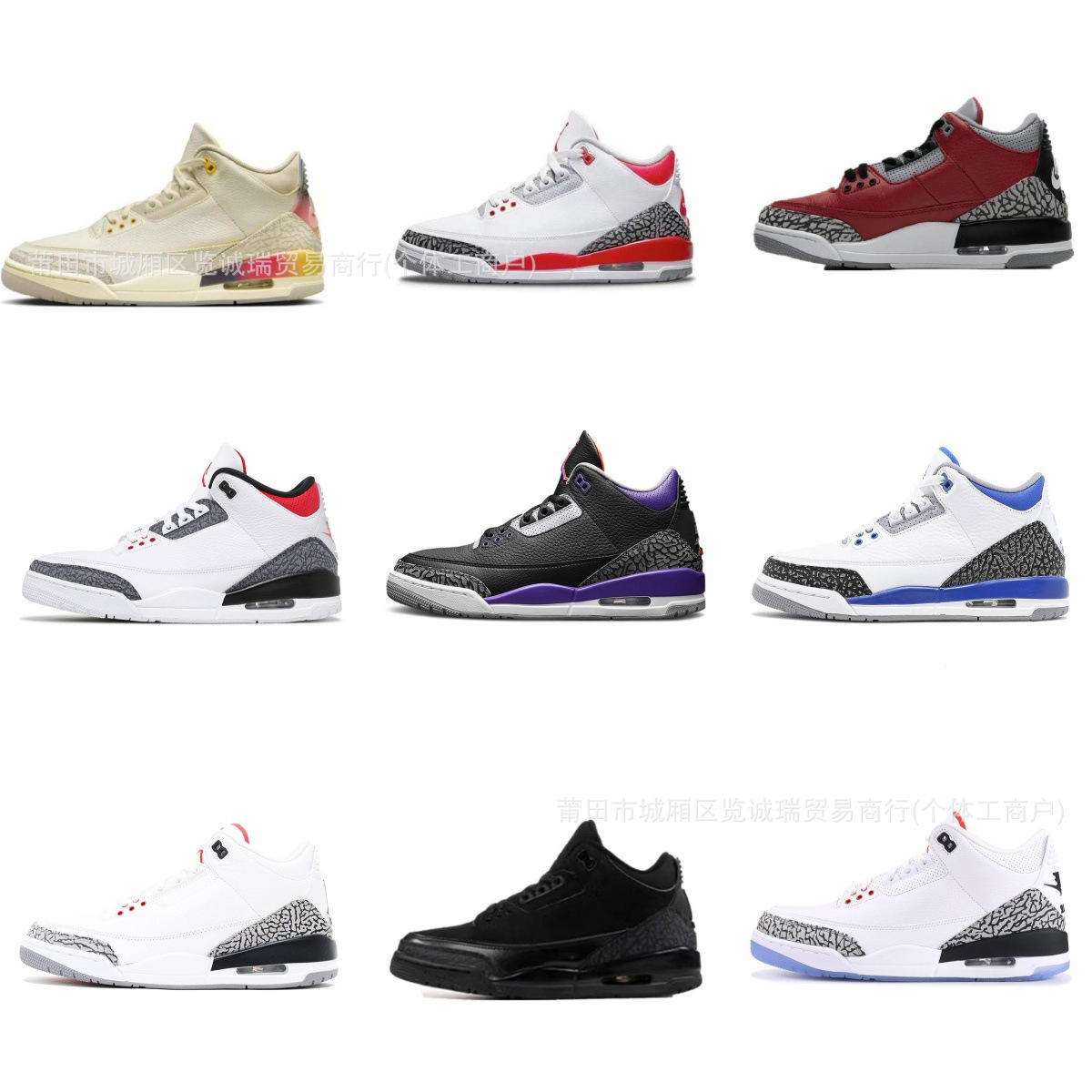 Comercio exterior Putian zapatos aj3 zapatos de baloncesto Fujiwara Hao North Carolina zapatos de cemento azul y blanco para hombres y mujeres zapatos de carrera de suela gruesa