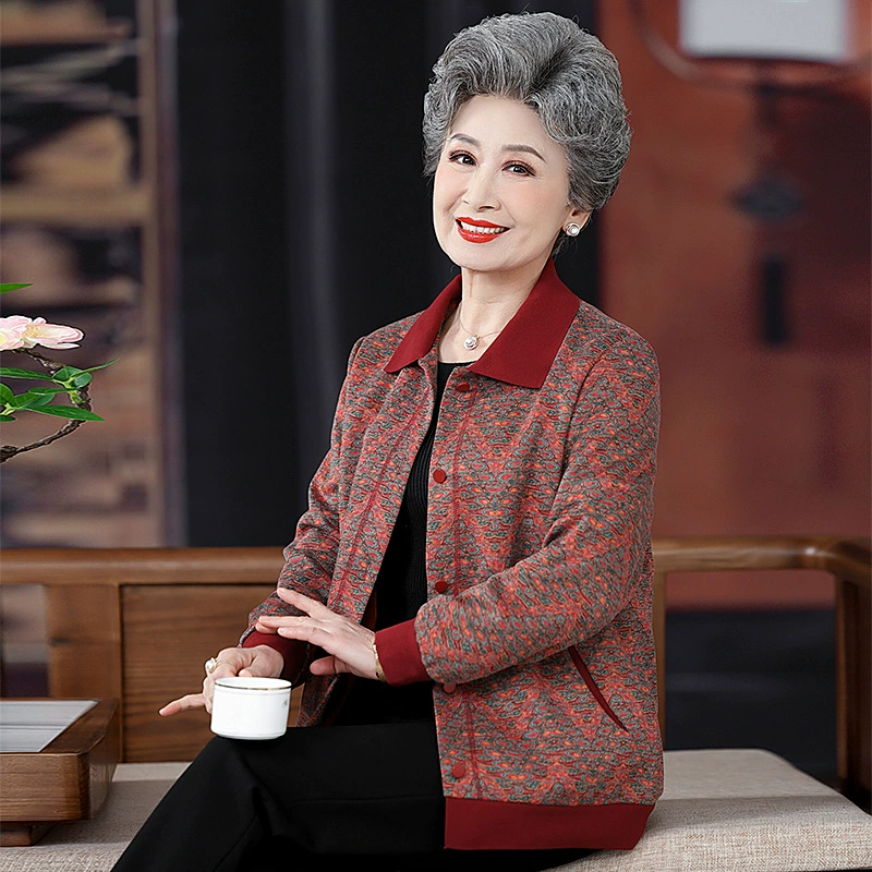 Женское осеннее пальто среднего и пожилого возраста, весенне-осенний кардиган, куртка старого и бабушкиного размера, верхняя одежда