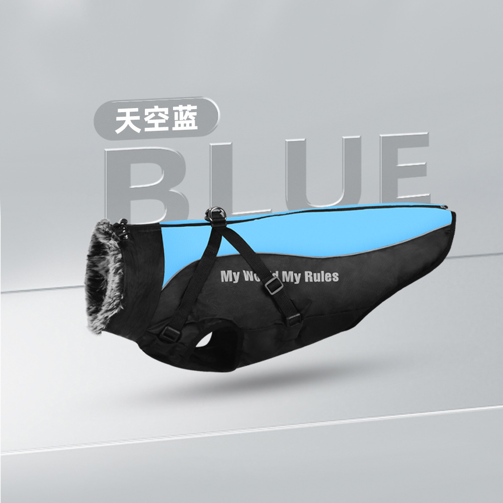 Nuevo perro ropa invierno cálido reflectante perro grande ropa engrosada perro de algodón acolchado ropa para mascotas ropa al por mayor