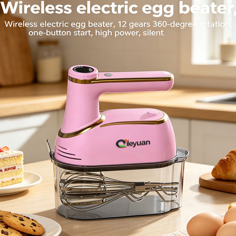 Electric Egg Beater for Home Use, High-Power Mini Food Processor, Baking Cream Cake Whipping Mixer