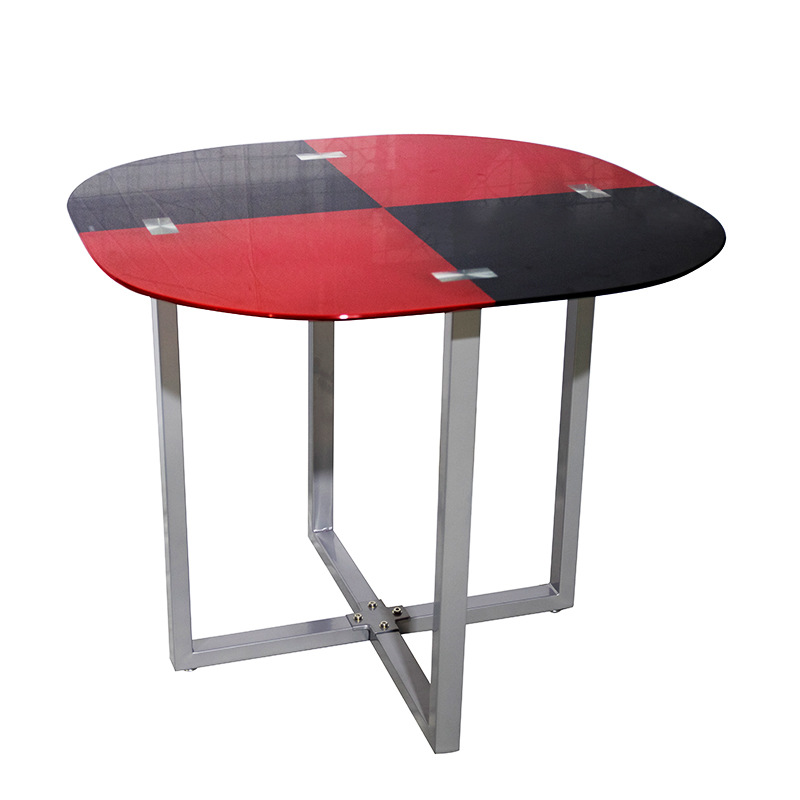 Mesa de comedor de vidrio temperado de lujo crema mesa de comedor casera simple mesa de negociación mesa de comedor de vidrio image 3