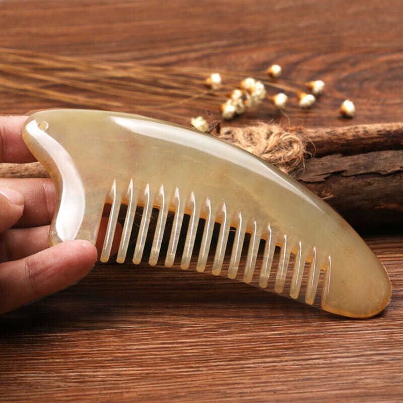 天然ホーンコームマッサージヘアコーム静電羊三角理髪家庭用イルカストレートヘアロングヘアポータブルコーム女性用|undefined