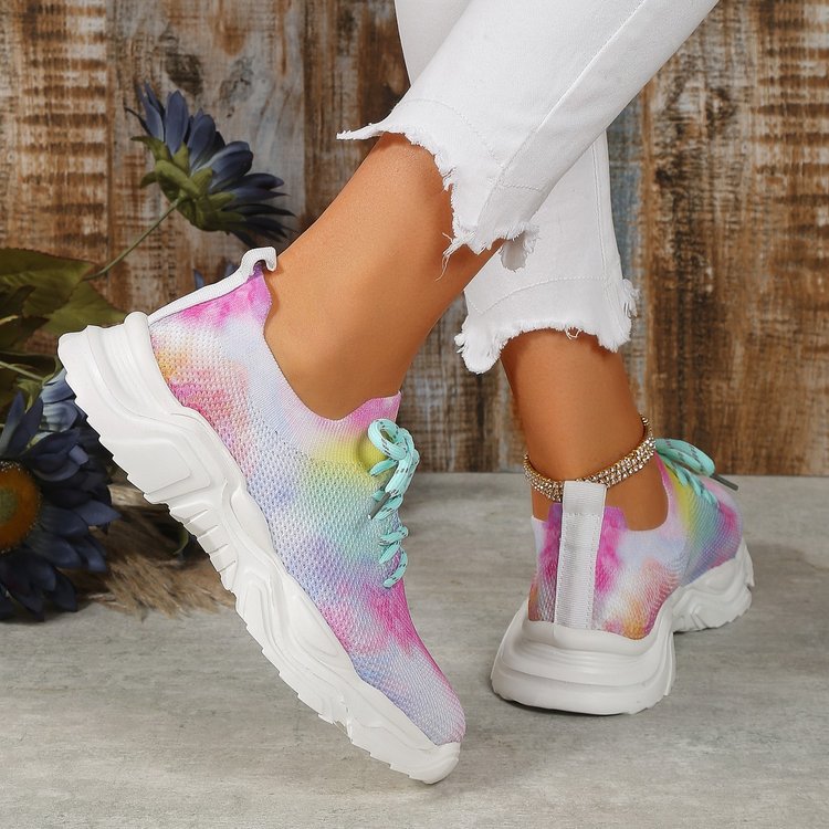 Frau Lässig Bunt Blumen Runder Zeh Sportschuhe display picture 2