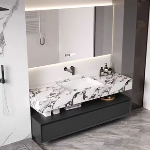 2025新款岩板一體無縫陶瓷盆洗手洗臉洗漱簡約洗手台盆一體跨境