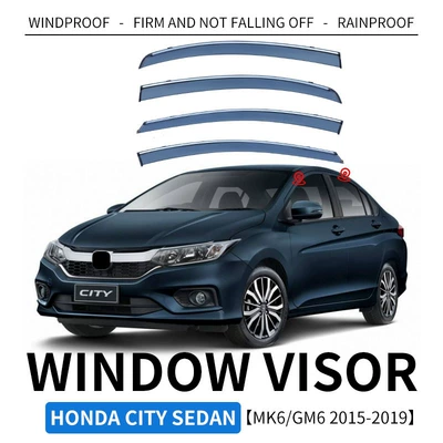 Rain shield — to HONDA Fengfan Car Window - standard-packing-without-logo-fengfan-city-sedan-mk6-gm6-2015-2019-pc-with-bright-strip-rain-shield