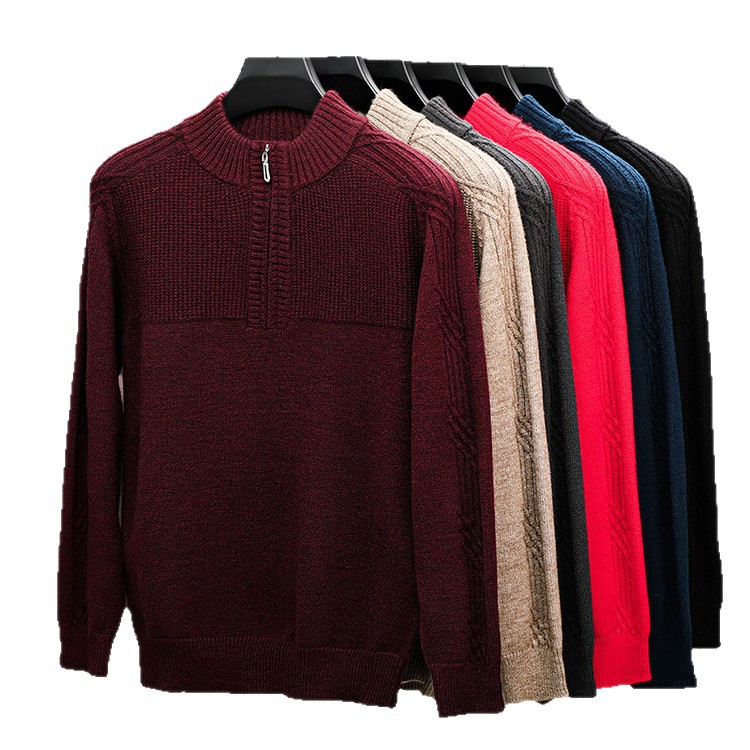 Tejedido hombre overhead invierno / otoño legging simple engrosado delgado de cuello de punto Jacquard blusa casual suéter