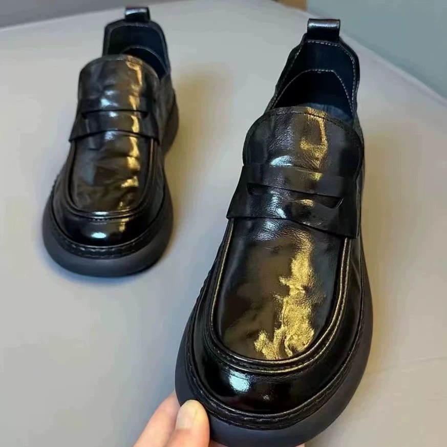 Гуанчжоу новая кожаная модная повседневная обувь мужская чистая кожаная обувь дикая дышащая мужская обувь на мягкой подошве