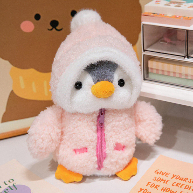 かわいい女装ペンギン人形が小さなペンギンに変身インターネット有名人ぬいぐるみ雪だるまペンギン冬服人形卸売女性|undefined