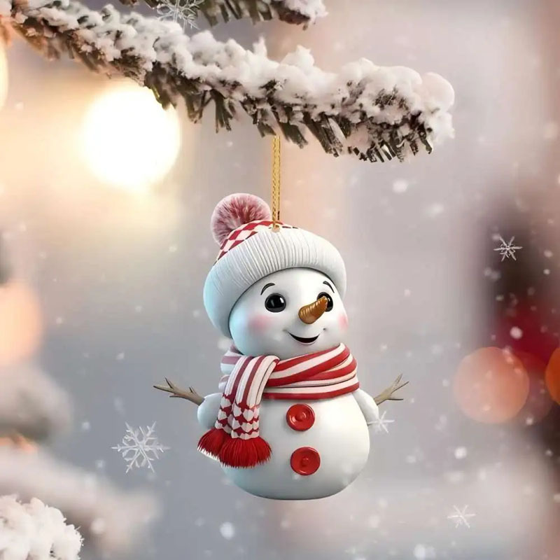クロスボーダー新品クリスマスアクリルクリスマス雪だるま車載ストラップアクリルアクセサリーペンダント|undefined