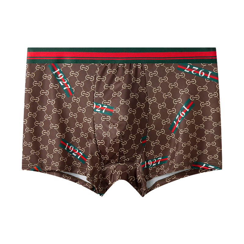Ropa interior de hombre de lujo ligero impresa, transpirable y fino, entrepierna inferior antibacteriana, bóxer para hombre, pantalón bóxer nude de de verano al por mayor