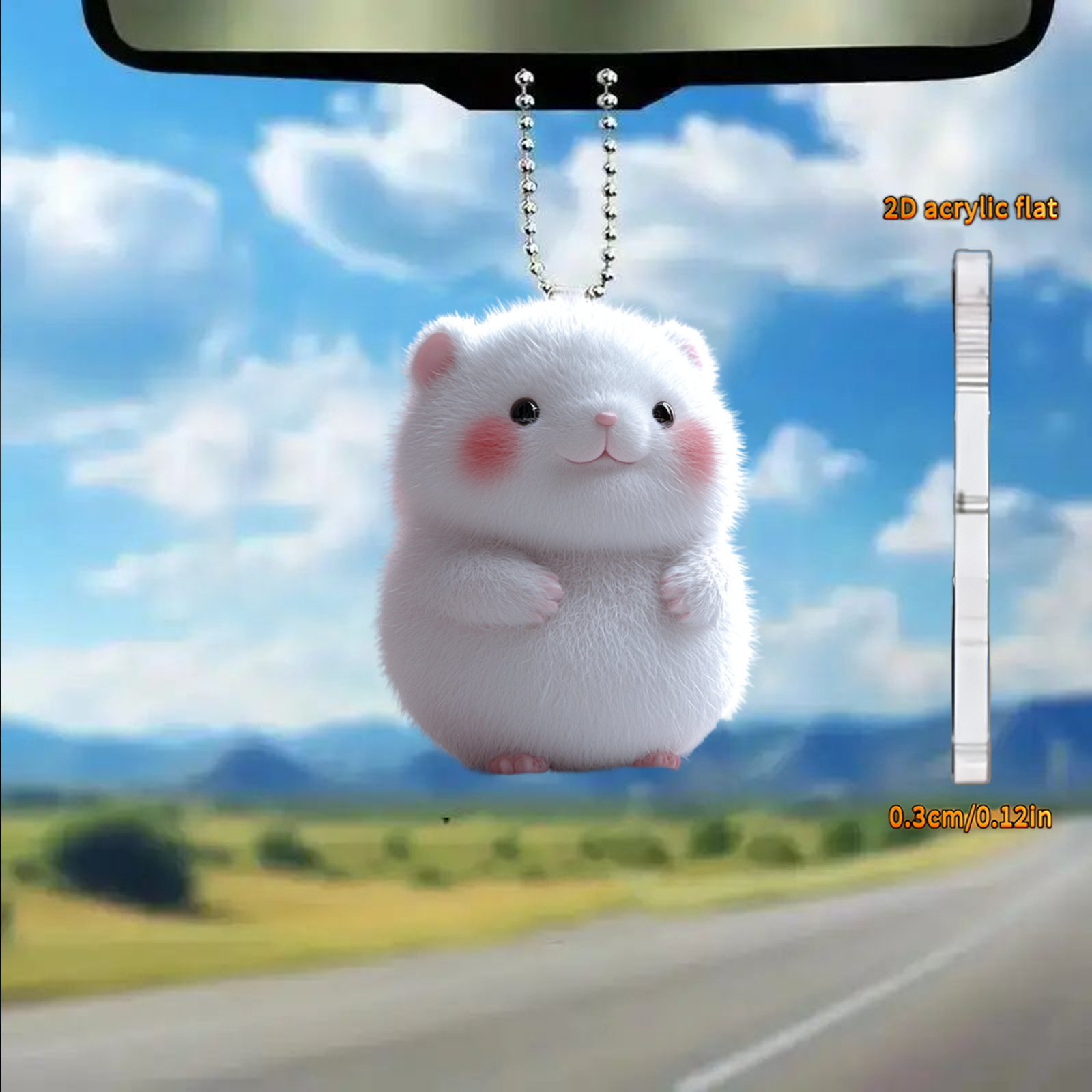 Nuevo colgante de ratón peludo de animal lindo plano acrílico transfronterizo image 3