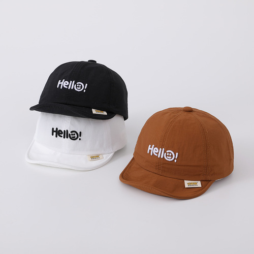 Embroidered letters simple children's quick-drying peaked cap summer thin Korean style baby fashionable sun visor trendy hat