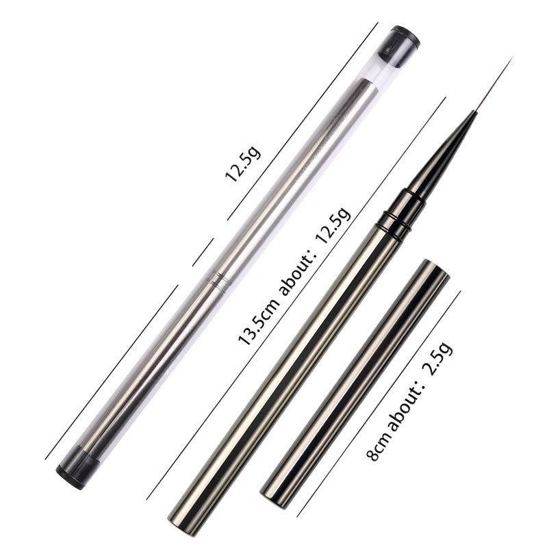 Cross-border uñas de metal dibujo pluma pintura de La Flor pintura floreciente pluma esbelta arte de uñas pluma pistola de cobre negro tubo de aluminio cepillo