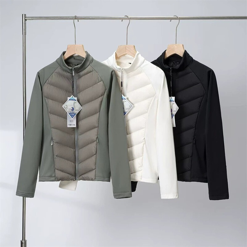 90% duck down LU platform lightweight and warm stand-up collar quilted patchwork outdoor sports women's casual slim-fit down jacket