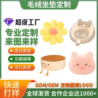 工厂定制可爱卡通居家客厅毛绒玩具坐垫榻榻米异形周边靠垫抱枕