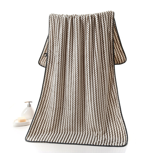 Bath towel pineapple grid two-color warp knitted coral velvet household soft thickened strong absorbent dry hair towel live supply bath towel