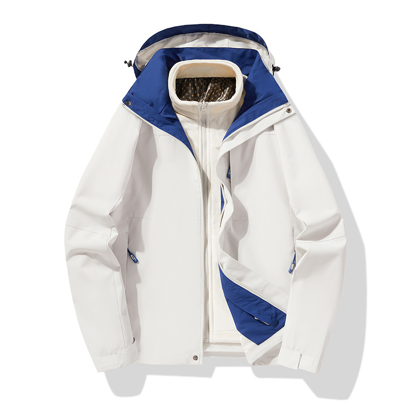 Jacket Graphene Liner Men's and Women's New Winter Three-In-One Silver Fox Velvet Windproof and Waterproof Jacket Outdoor Mountaineering Clothing