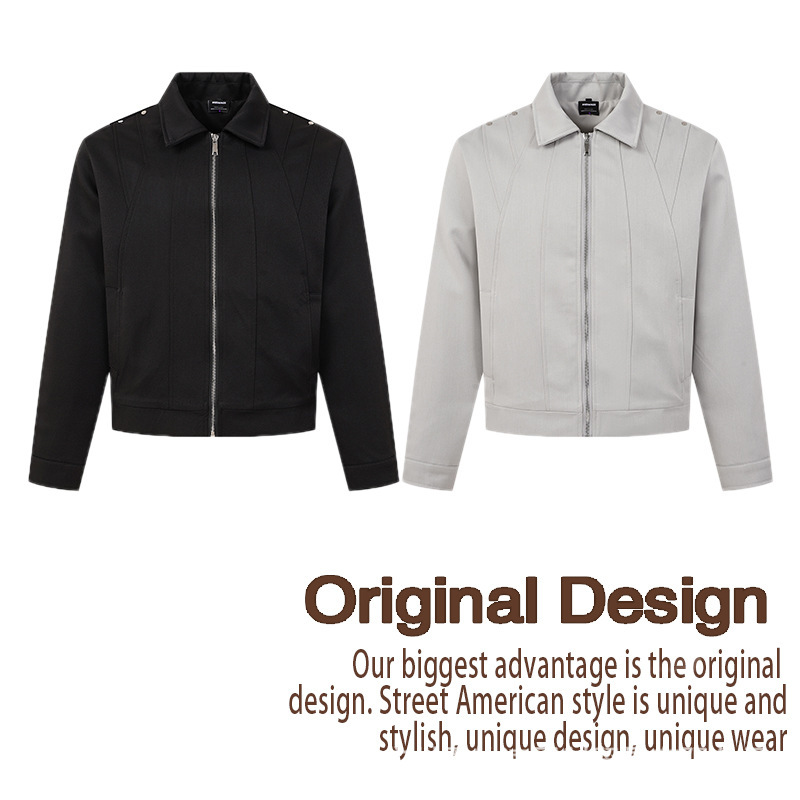 Men's Jacket, Men's Outerwear, Spring and Autumn Style, High-End Men's Sportswear, Premium Feel, Fine Diagonal Weave Men's Jacket, Men's Outerwear, Spring and Autumn Style, High-End Men's Sportswear, Premium Feel, Fine Diagonal Weave