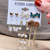 Accessory, metal earrings, acrylic set, decorations, European style, wholesale