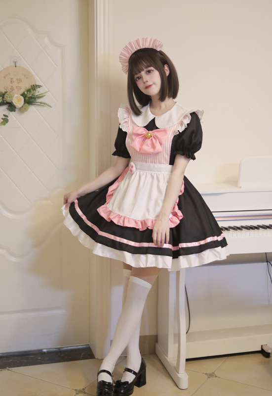 カフェメイド衣装コスプレプリンセスドレス小さなドレス女性ドレスコスプレパーティー制服プラスサイズ|undefined