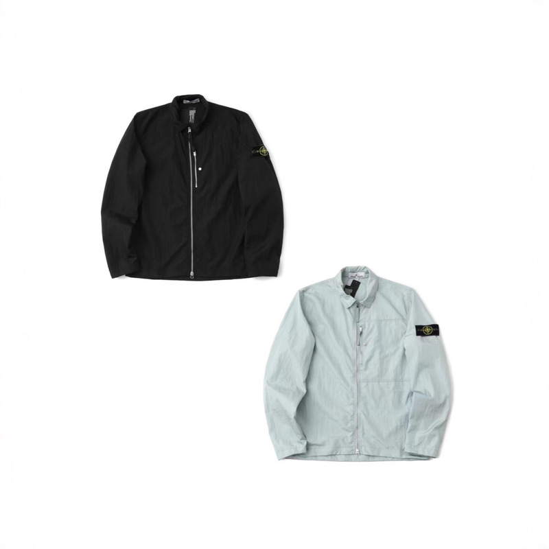 Cross-Border Supply of High-Quality Ston Stone Pure Color Logo Patch Lapel Jacket Jacket for Men and Women, Spring & Fall Trend