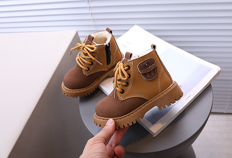 Botas de algodão com pelúcia para crianças meninos e meninas_voghion.com