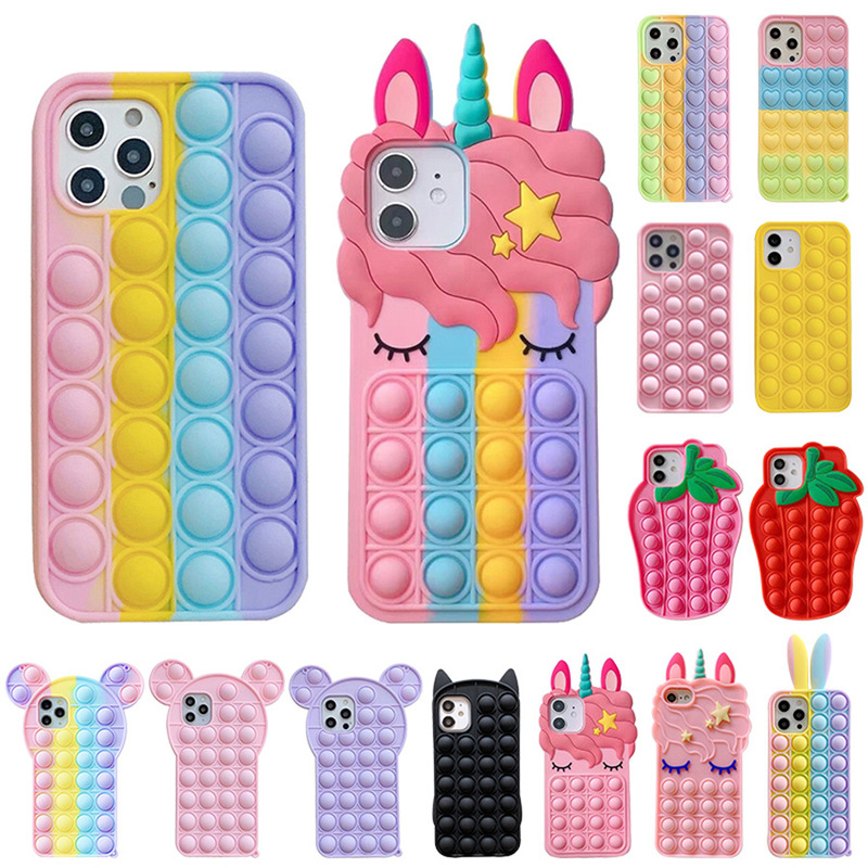 Suitable for Iphone11 Mobile Phone Case Apple 12 Unicorn Rainbow Rodent Killer Decompression Soft Shell 3D Cartoon Xr Protective Cover Suitable for Iphone11 Mobile Phone Case Apple 12 Unicorn Rainbow Rodent Killer Decompression Soft Shell 3D Cartoon Xr Protective Cover