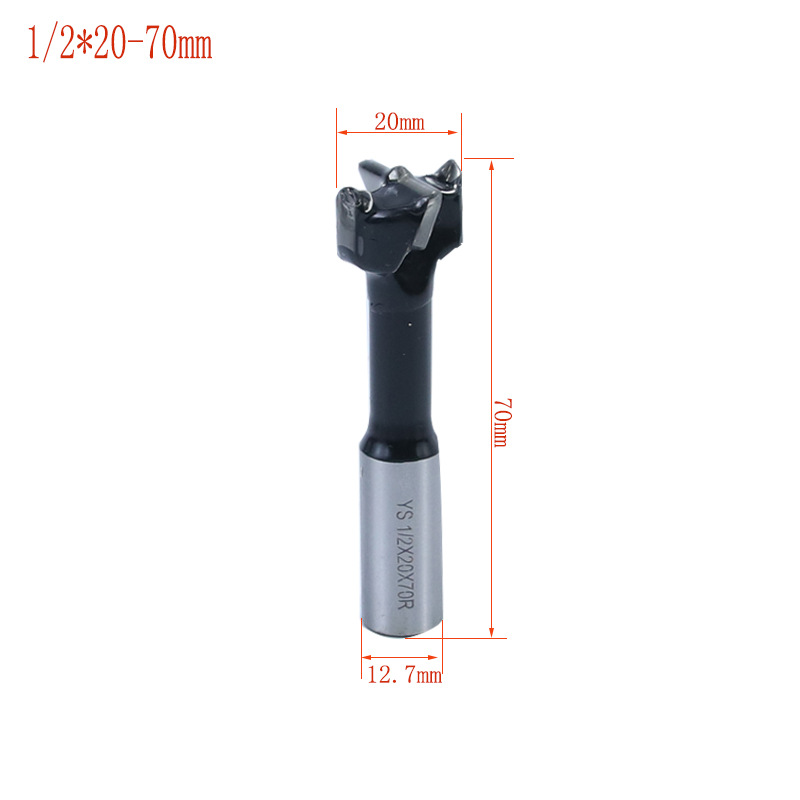 Máquina de grabado al por mayor, abridor de 35 agujeros, broca para trabajar la madera, vástago de 1/2, sierra de aleación de tres hojas, broca de bisagra tres en uno.